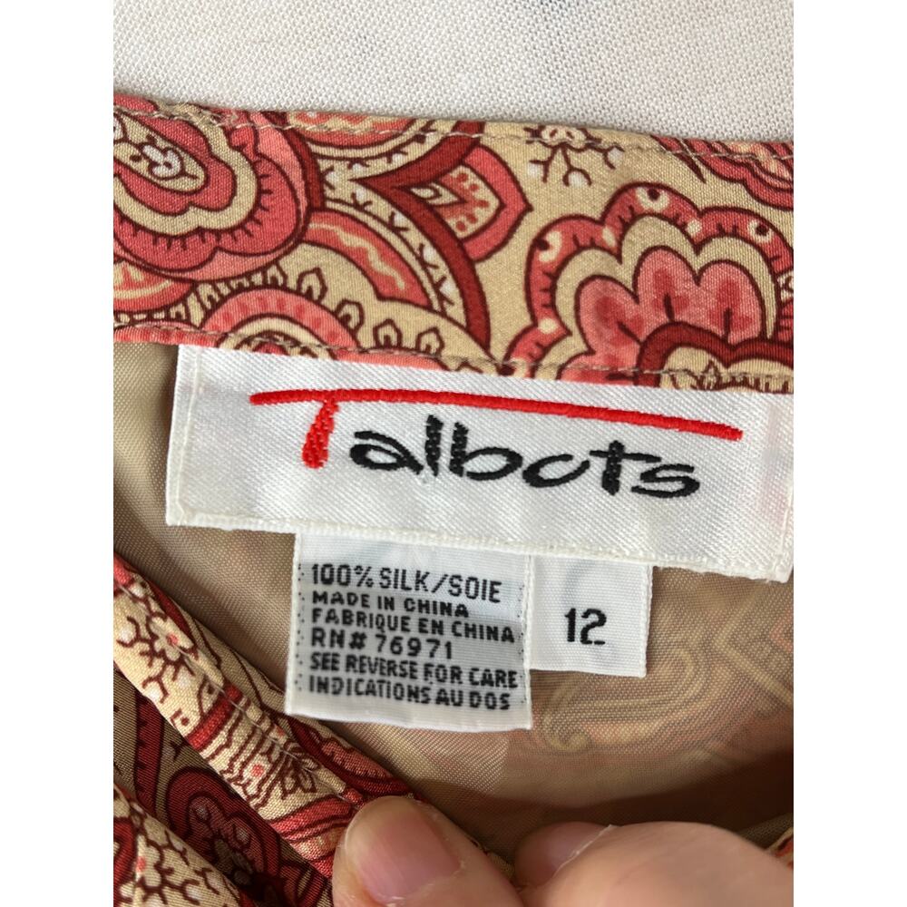 Talbots silk paisley floral silk maxi length skirt with side slit, size 12 EUC - Picture 2 of 8